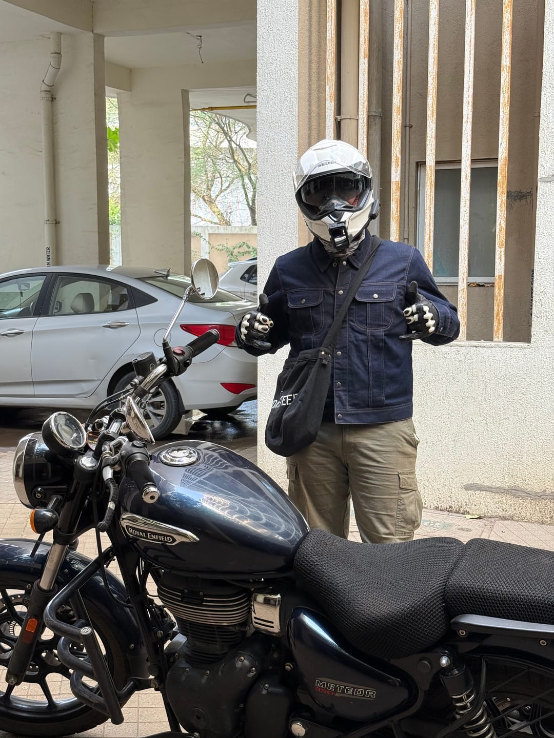 Customer photo review of zero: denim riding jacket