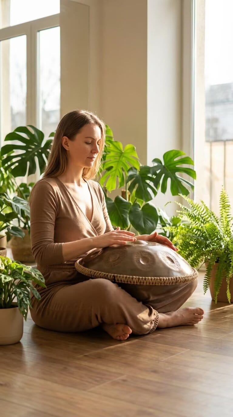 Customer photo review of Cosmos Handpan - Hand-Pounded 9/10/12 Notes in D Minor - Tambourine Gift Set