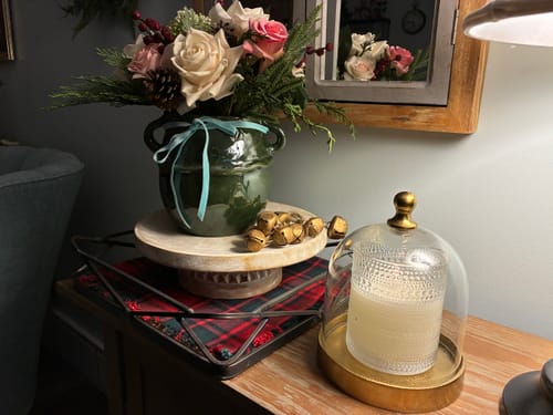 Customer photo review of Glass Cloche with Gold Base