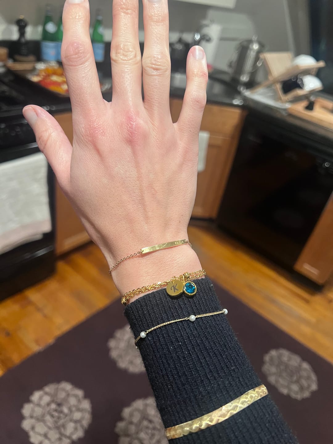 Customer photo review of Birthstone and Initial Bracelet