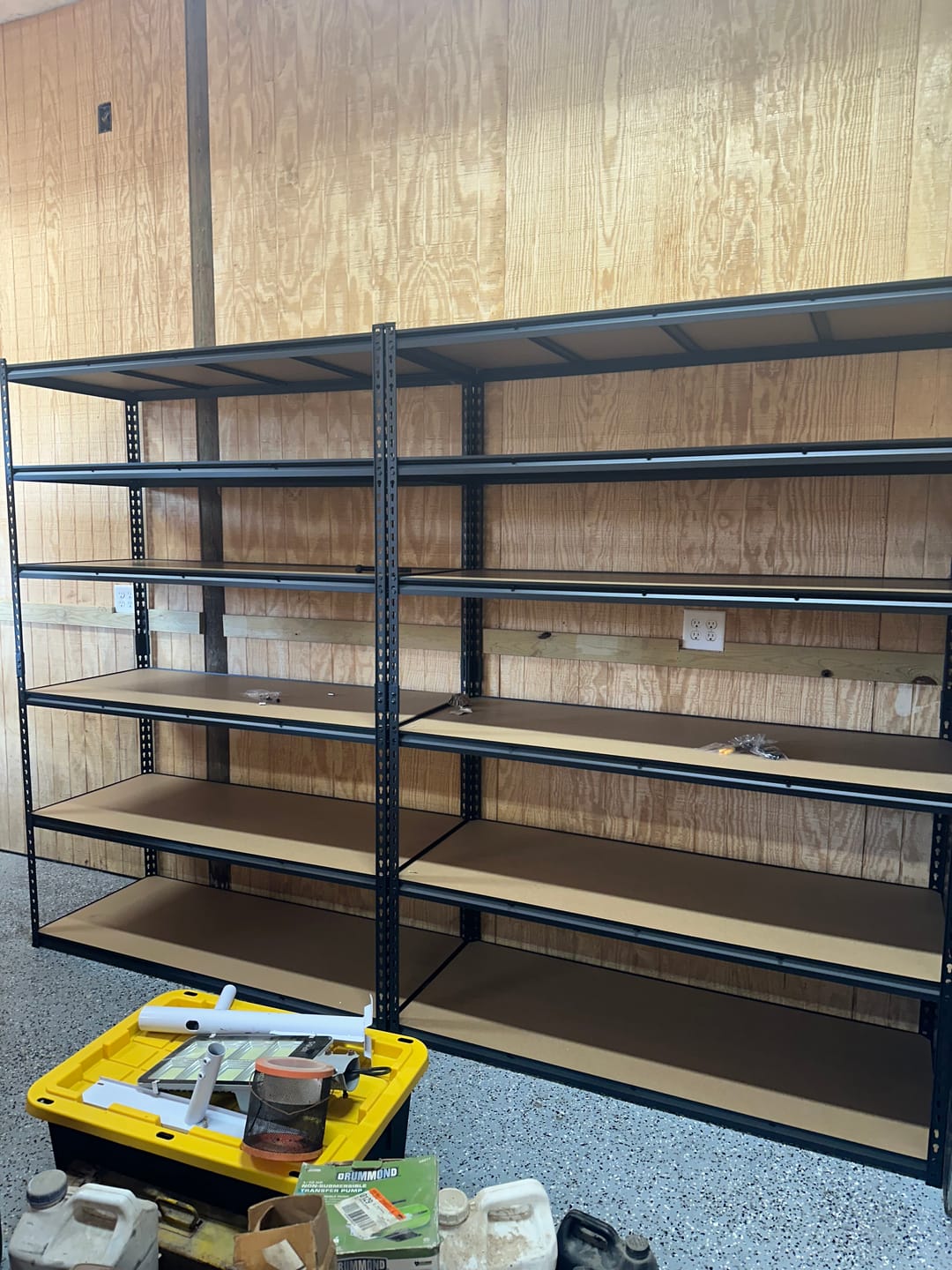 Customer photo review of REIBII 60"W x 24"D Heavy Duty Garage Storage Shelves, 3000 lbs Adjustable Storage Rack for Large Bins, Tools, Basement, Warehouse, Workshop & Commercial Storage