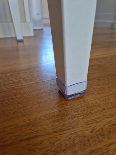 Customer photo review of Square Felt Silicone Chair Leg Protectors | Extra-Durable Chair Floor Protectors