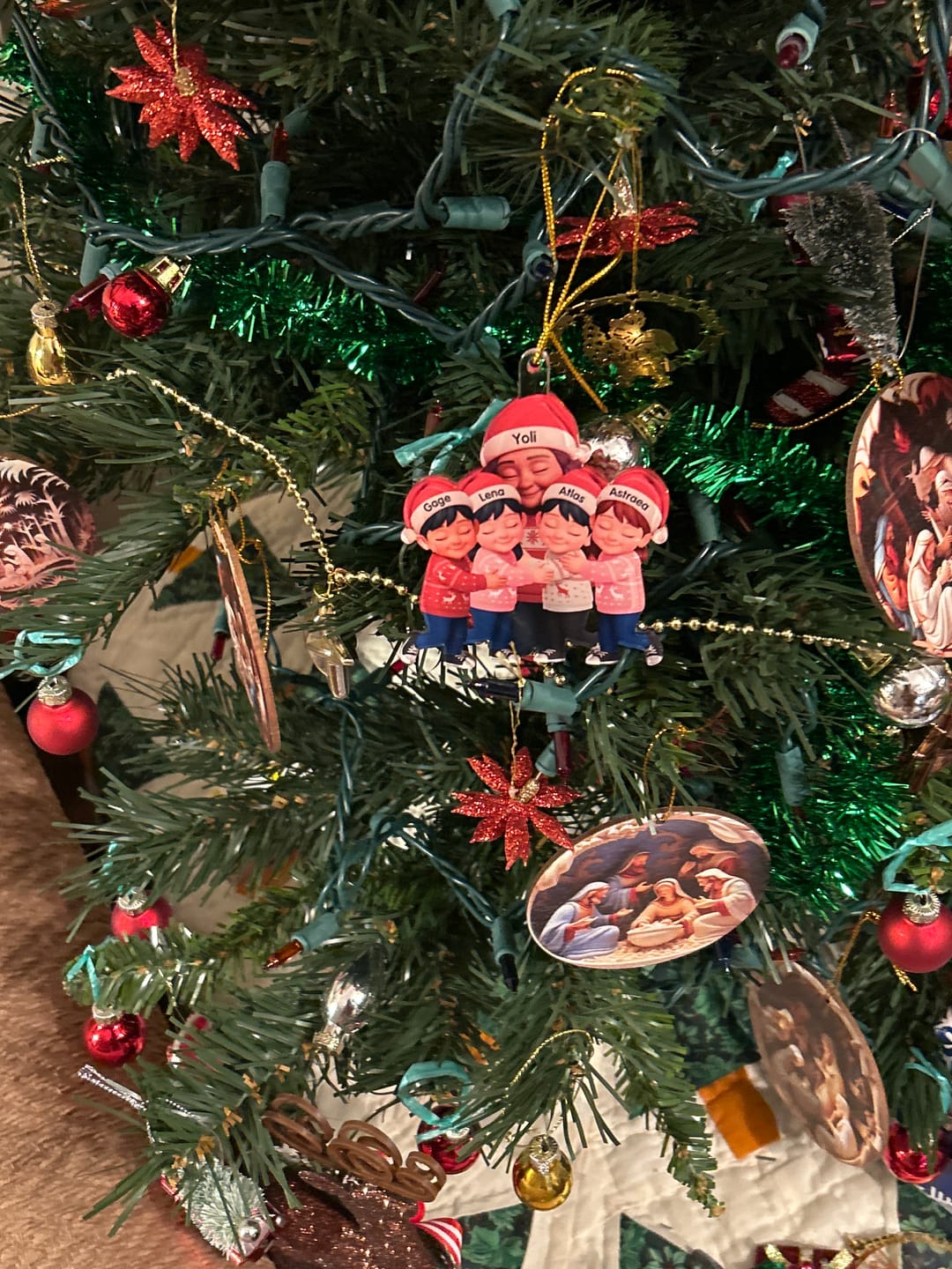 Customer photo review of Grandma Hugging Grandkids - Personalized Acrylic Ornament - Heartwarming Christmas Gift for Grandma, Grandkids