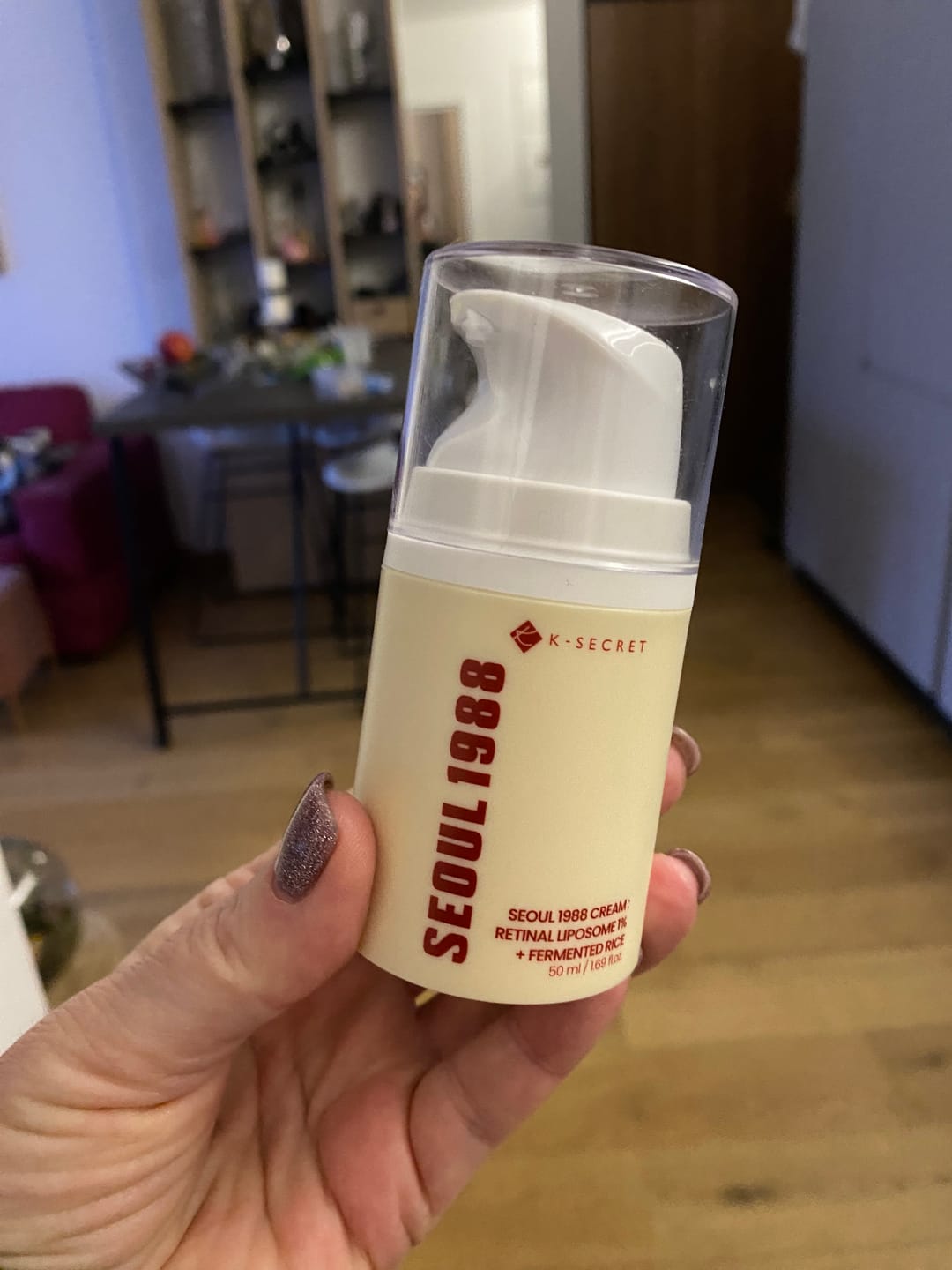 Customer photo review of Pretnovecošanās krēms K-SECRET Seoul 1988 Cream : Retinal Liposome 1% + Fermented Rice