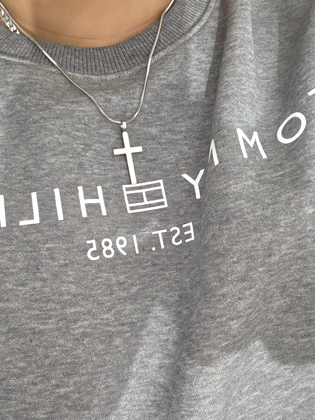 Customer photo review of Classic Cross & Square Chain