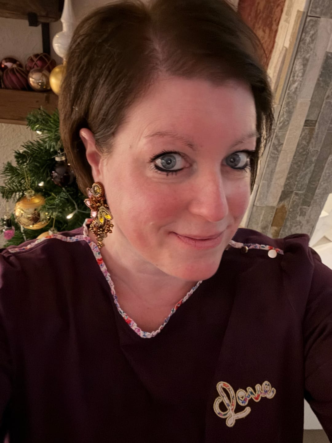 Customer photo review of Große Soutache-Ohrringe in pastelligem Braun, Rosa und Orange