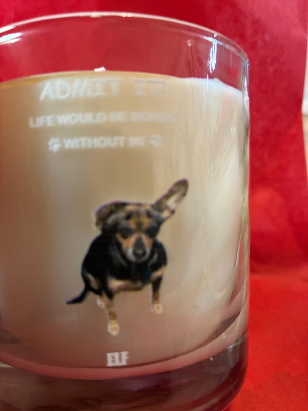 Customer photo review of Life Is Boring Without Your Pet - Personalized Whiskey Glass