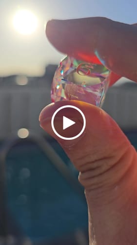 Customer video review of URWizards D&D Multi-faceted Prism Glass Engraved Dice Set