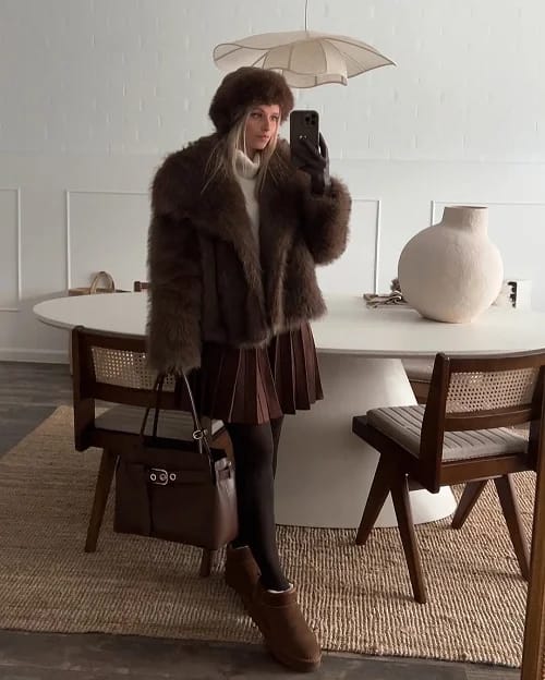 Customer photo review of Lena Oversized Faux Fur Coat