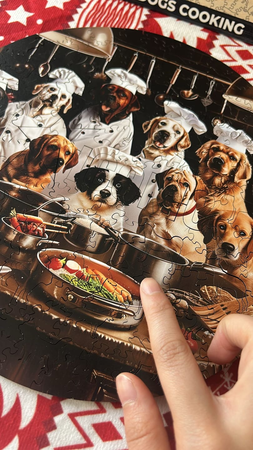 Customer photo review of Chef Dogs - Wooden Puzzle