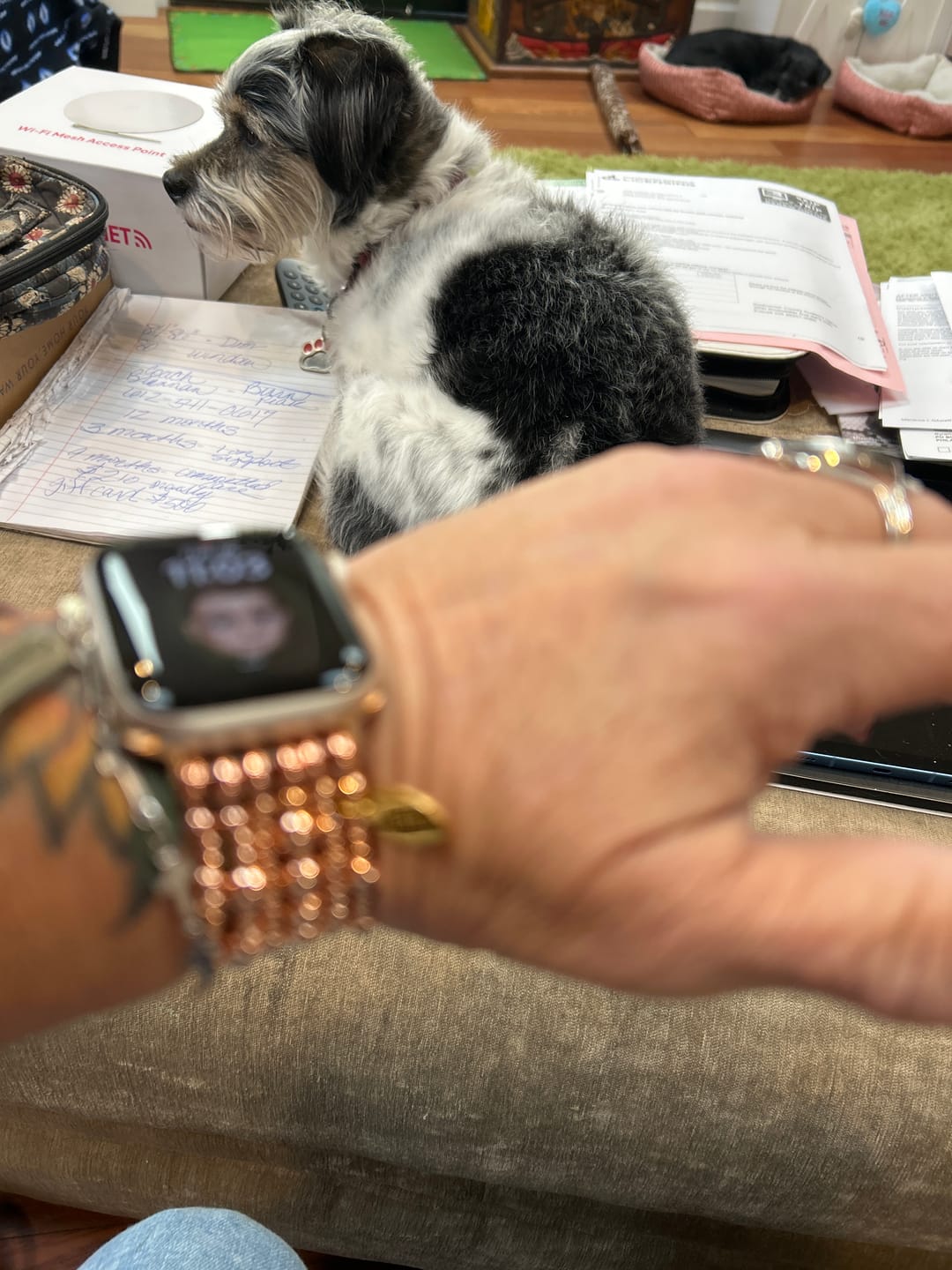 Customer photo review of Rose Gold Serenity Apple Watch Strap