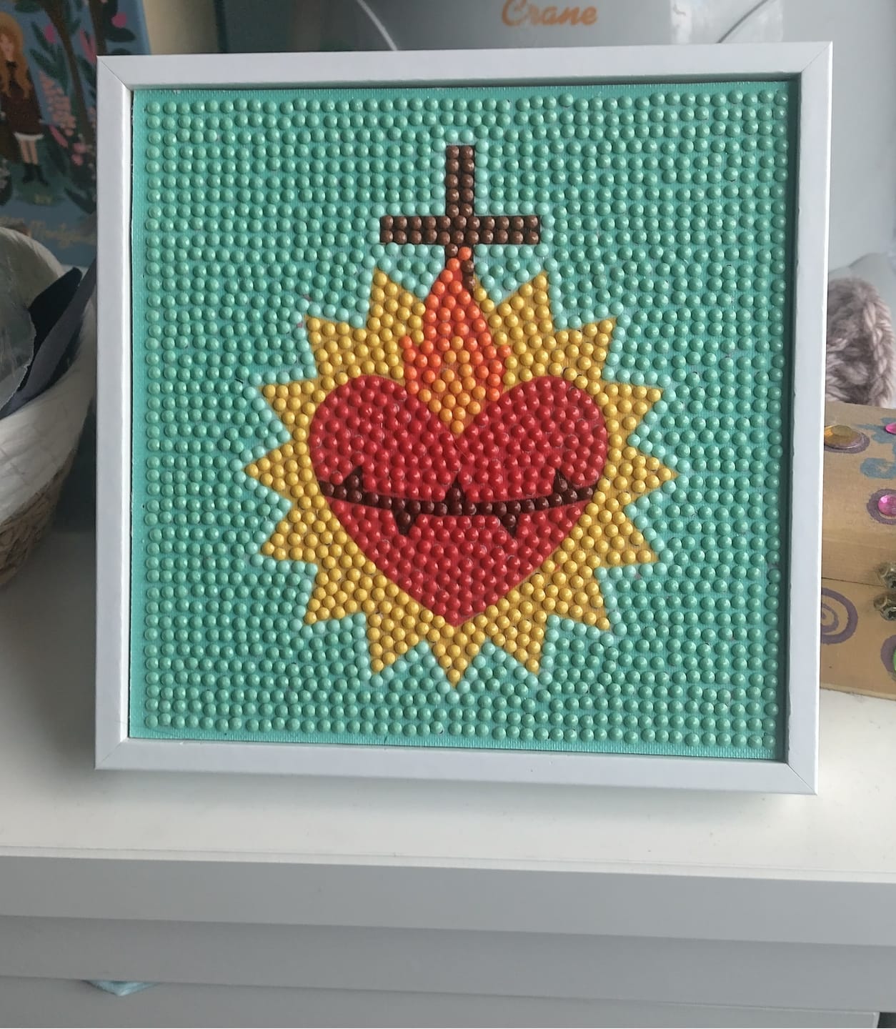 Customer photo review of Gem Art Craft Kit Sacred Heart of Jesus
