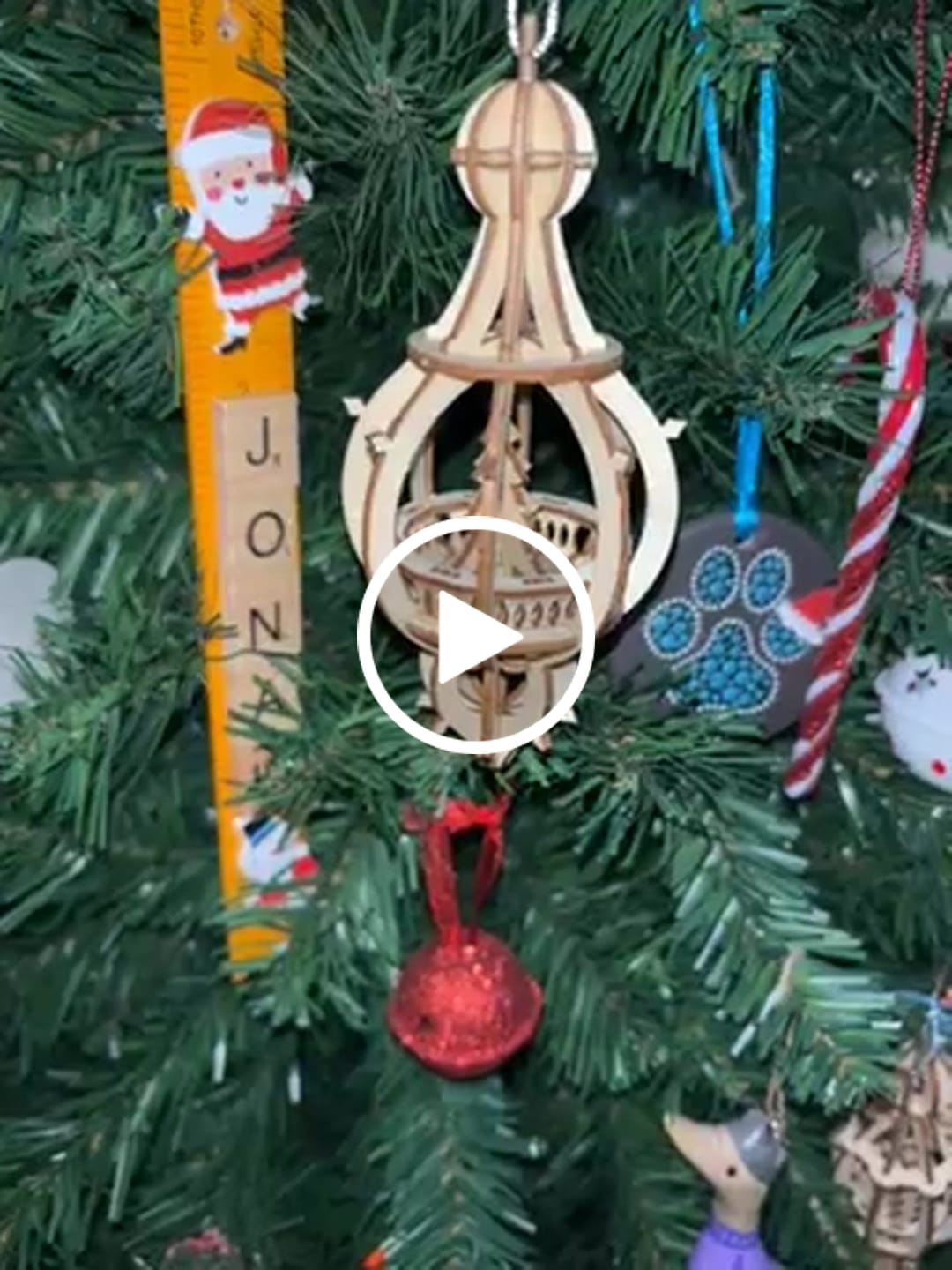 Customer video review of Christmas Baubles - Happy Holidays