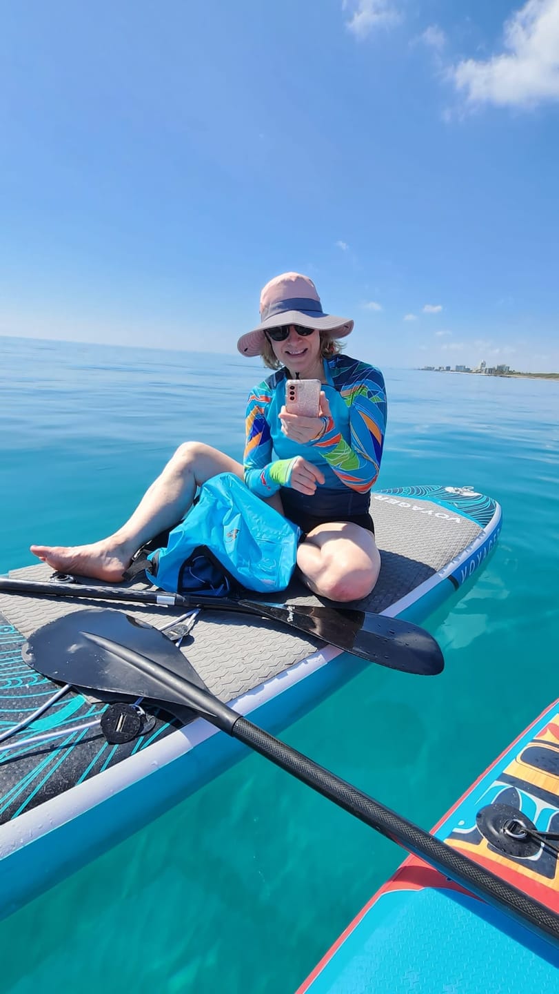 Customer photo review of Long Sleeve Rash Guard for Women UPF 50+ | Art - Marble Dusk