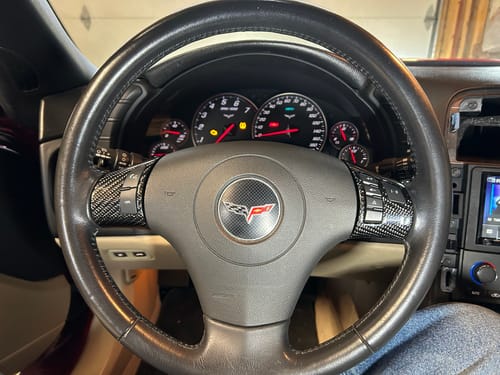 Customer photo review of Real Carbon Fiber Steering Wheel Button Trim Cover Frame Bezels interior Replacement part For Chevy Corvette C6 2006-2011