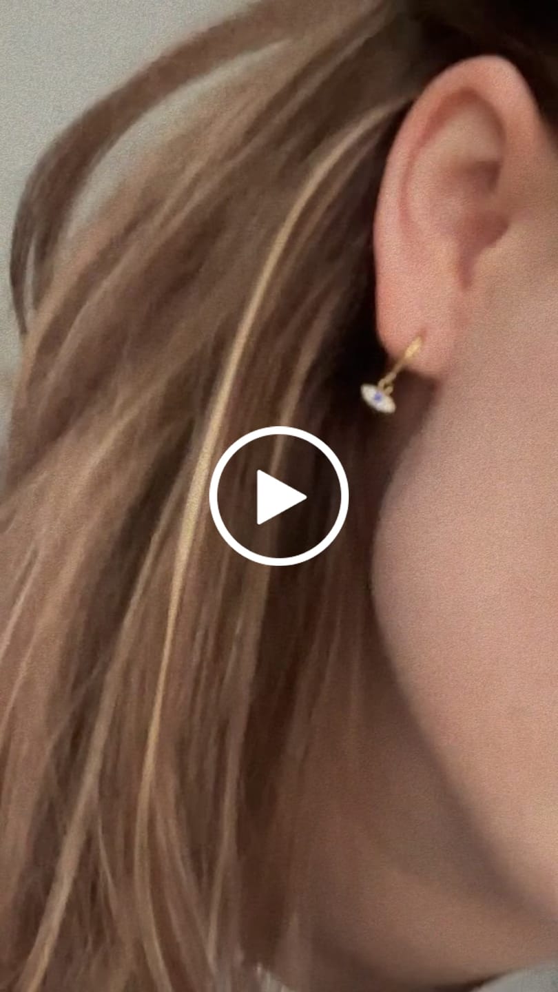 Customer video review of Blue Evil Eye Drop Earrings