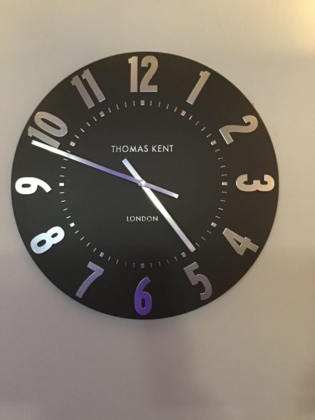 Customer photo review of Thomas Kent London. Mulberry Wall Clock 20" (51cm) Graphite Silver