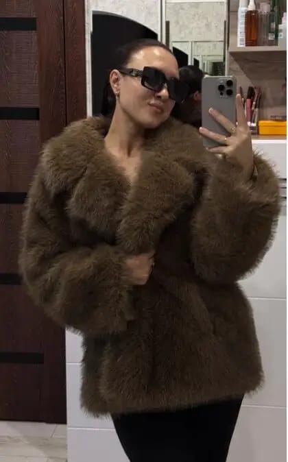 Customer photo review of Lena Oversized Faux Fur Coat