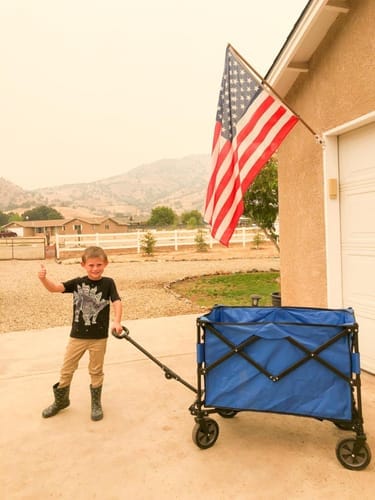 Customer photo review of SUNJOY Collapsible Folding Wagon Cart with 255L Oversized Capacity and Big Wheels