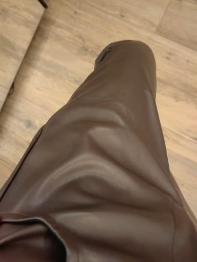 Customer photo review of Adriana Classic Leather Pants