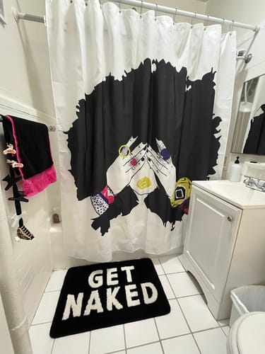 Customer photo review of Shanell White Shower Curtain