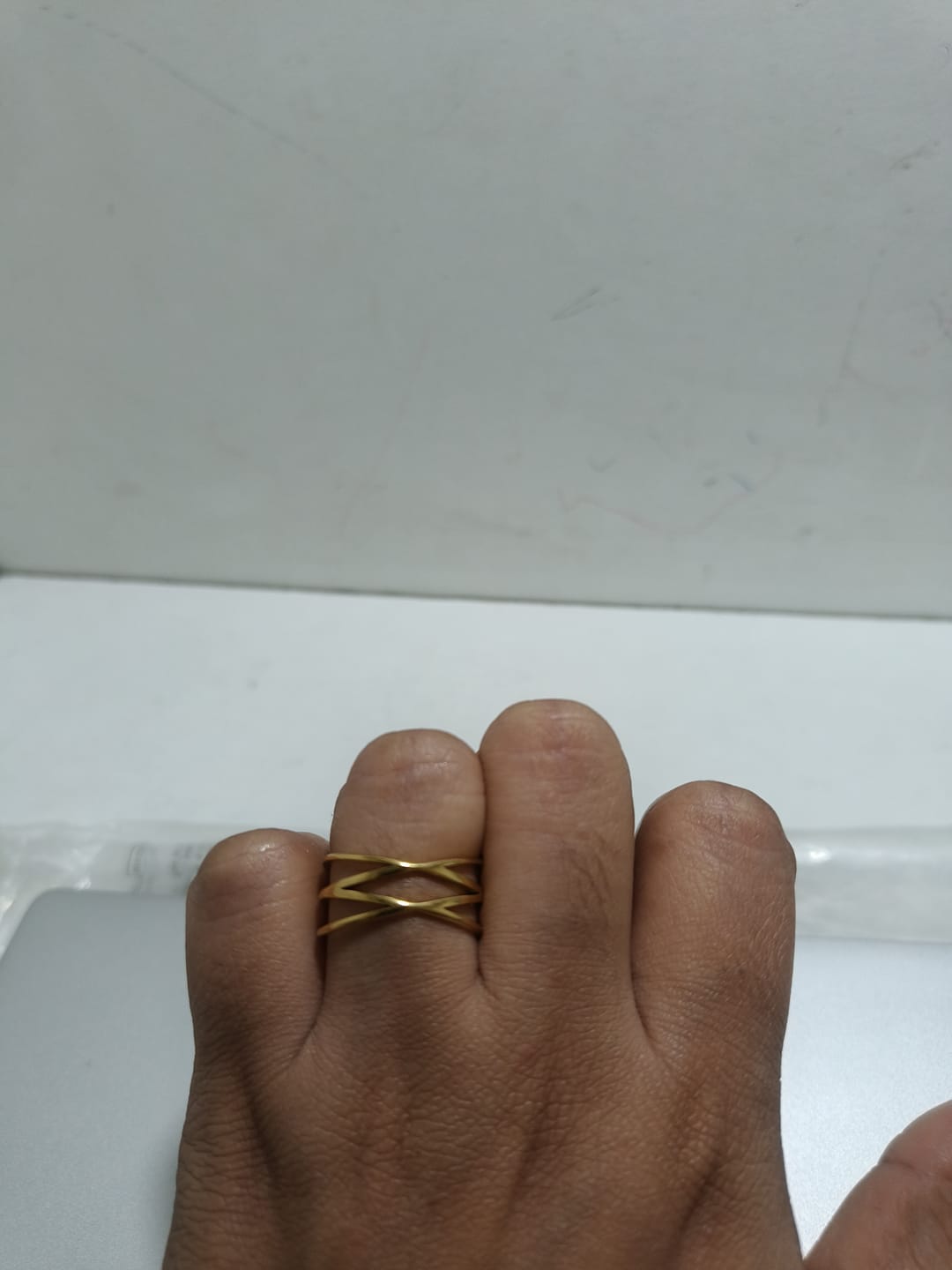Customer photo review of Twist Cross Cage Ring