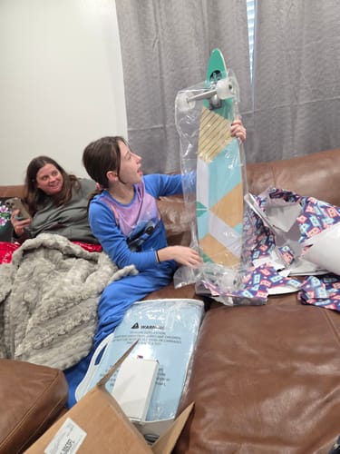 Customer photo review of Punked Geometric Green Pintail 40" Longboard