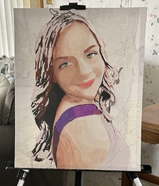 Customer photo review of Custom Portrait Paint By Numbers