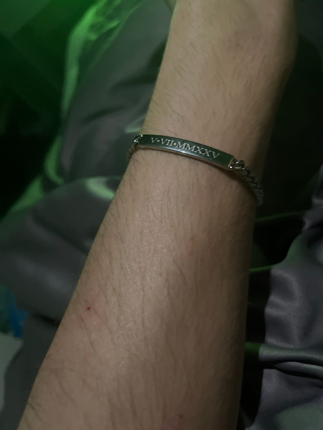 Customer photo review of 5mm Sleek Cuban Link ID Bracelet