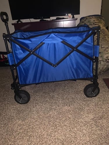 Customer photo review of SUNJOY Collapsible Folding Wagon Cart with 255L Oversized Capacity and Big Wheels