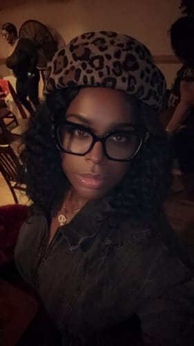 Customer photo review of London Pillbox Hat - Leopard