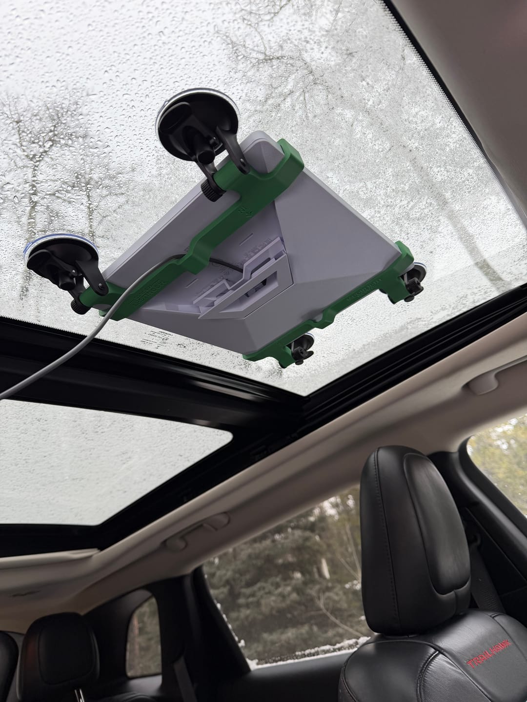 Customer photo review of Starlink Mini Suction Cup Mount - Sunroof, Glass Window Mount (UV Protected)