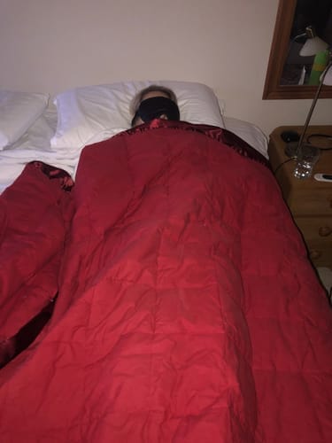 Customer photo review of Silk Sleep Eye Mask - Black