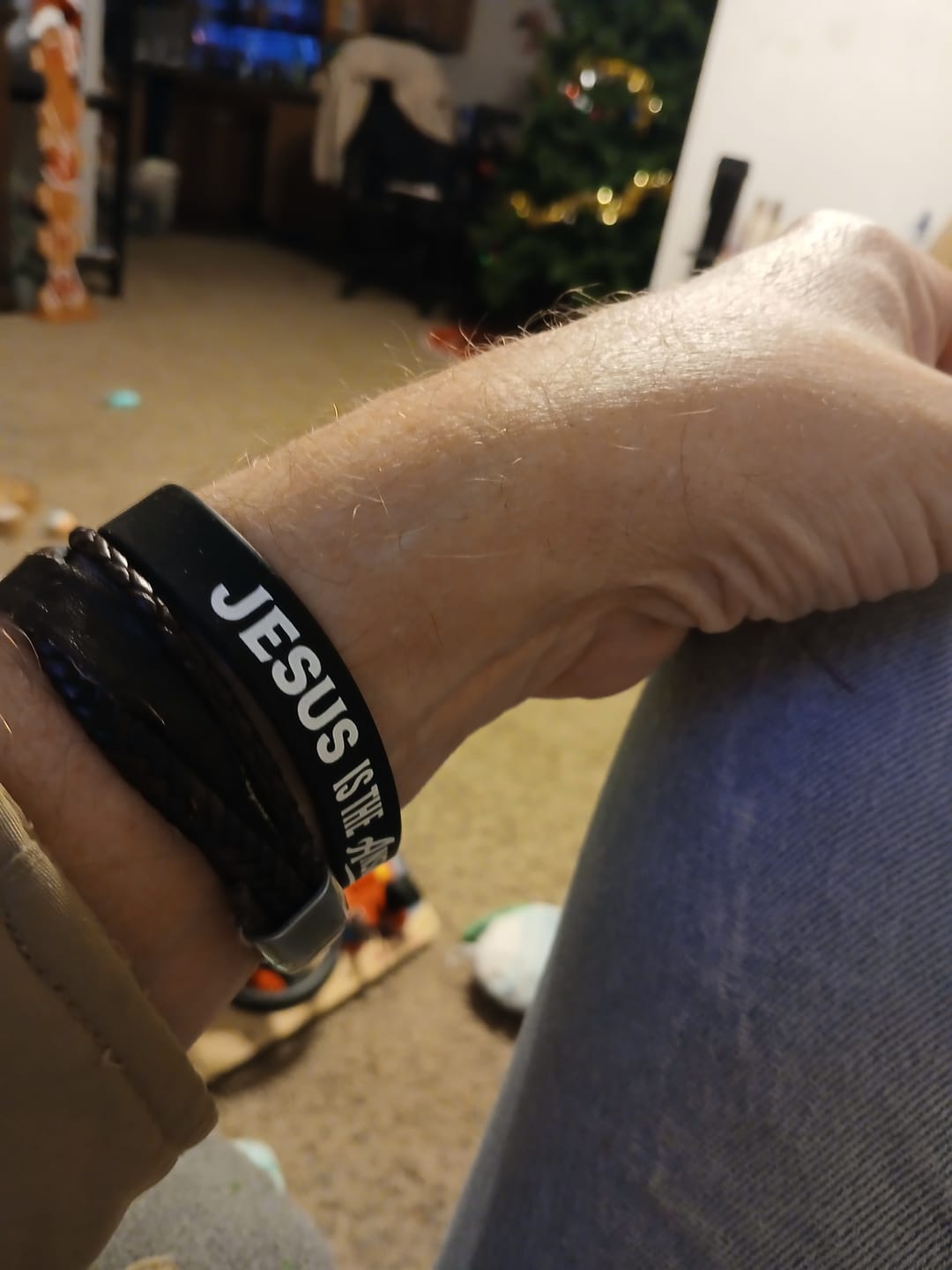 Customer photo review of Jesus Is The Answer Wristband