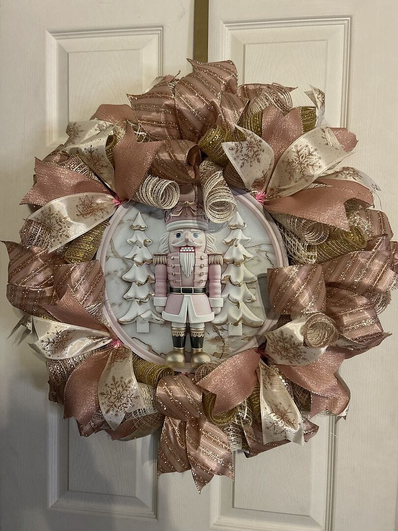Customer photo review of Pink Nutcracker with Christmas Trees Accent Sign - Made in USA