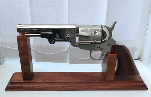 Customer photo review of Revolver Denix  Wooden Display Stand