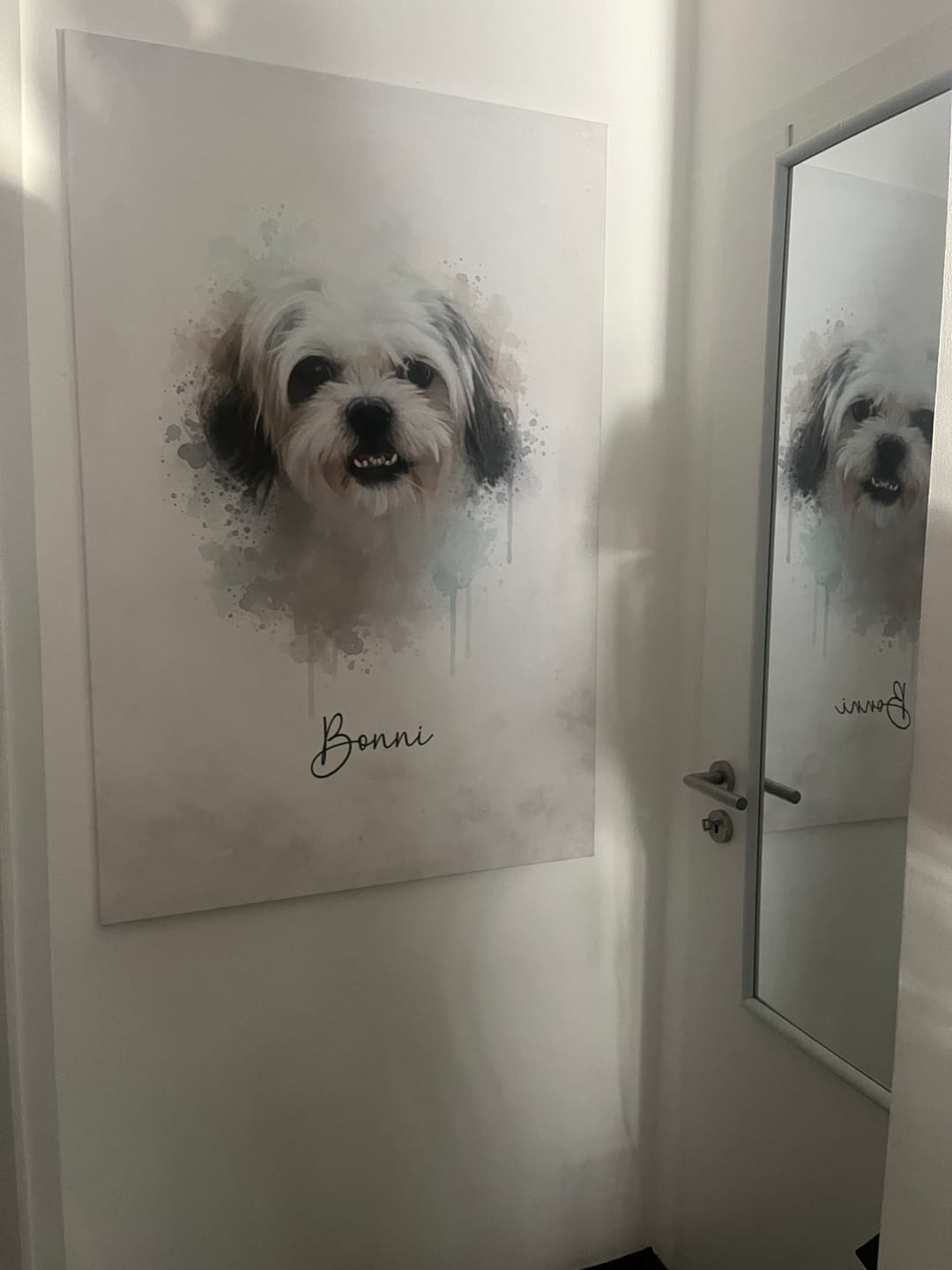 Customer photo review of Personalisierte Leinwand - "Tierportrait Aquarell"