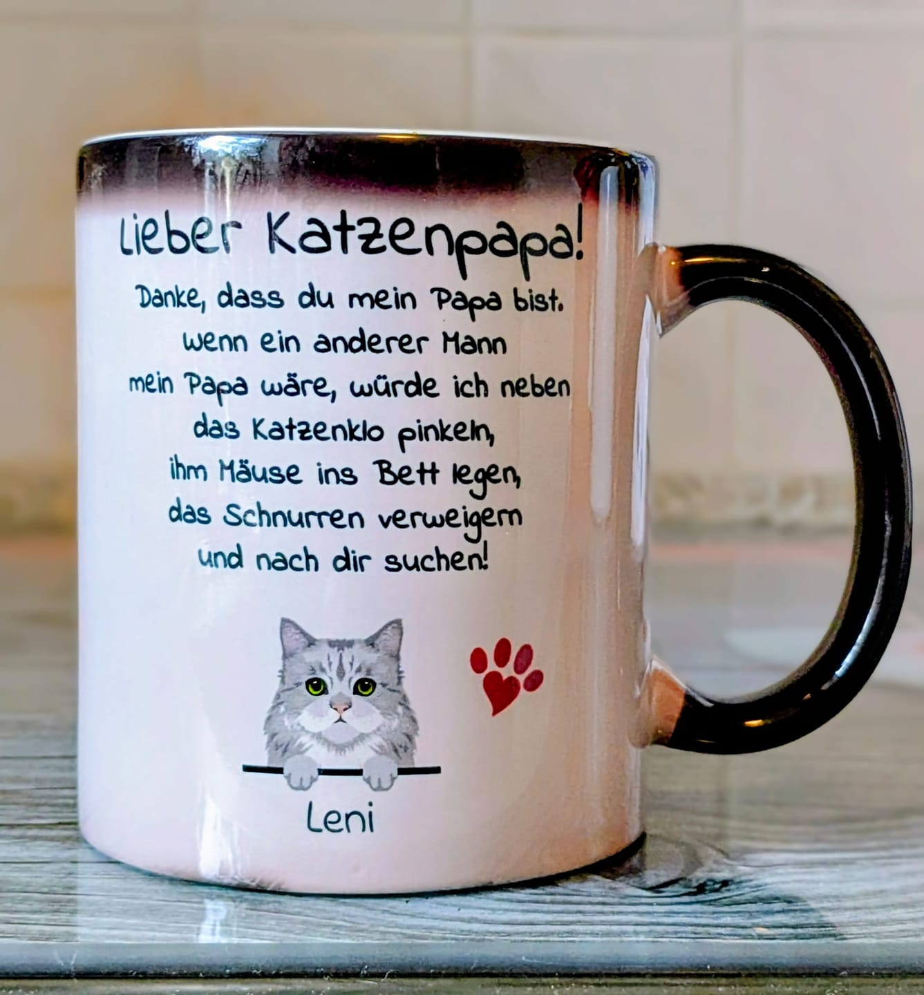 Customer photo review of Liebe Katzenmama/ Lieber Katzenpapa - Individuelle Tasse