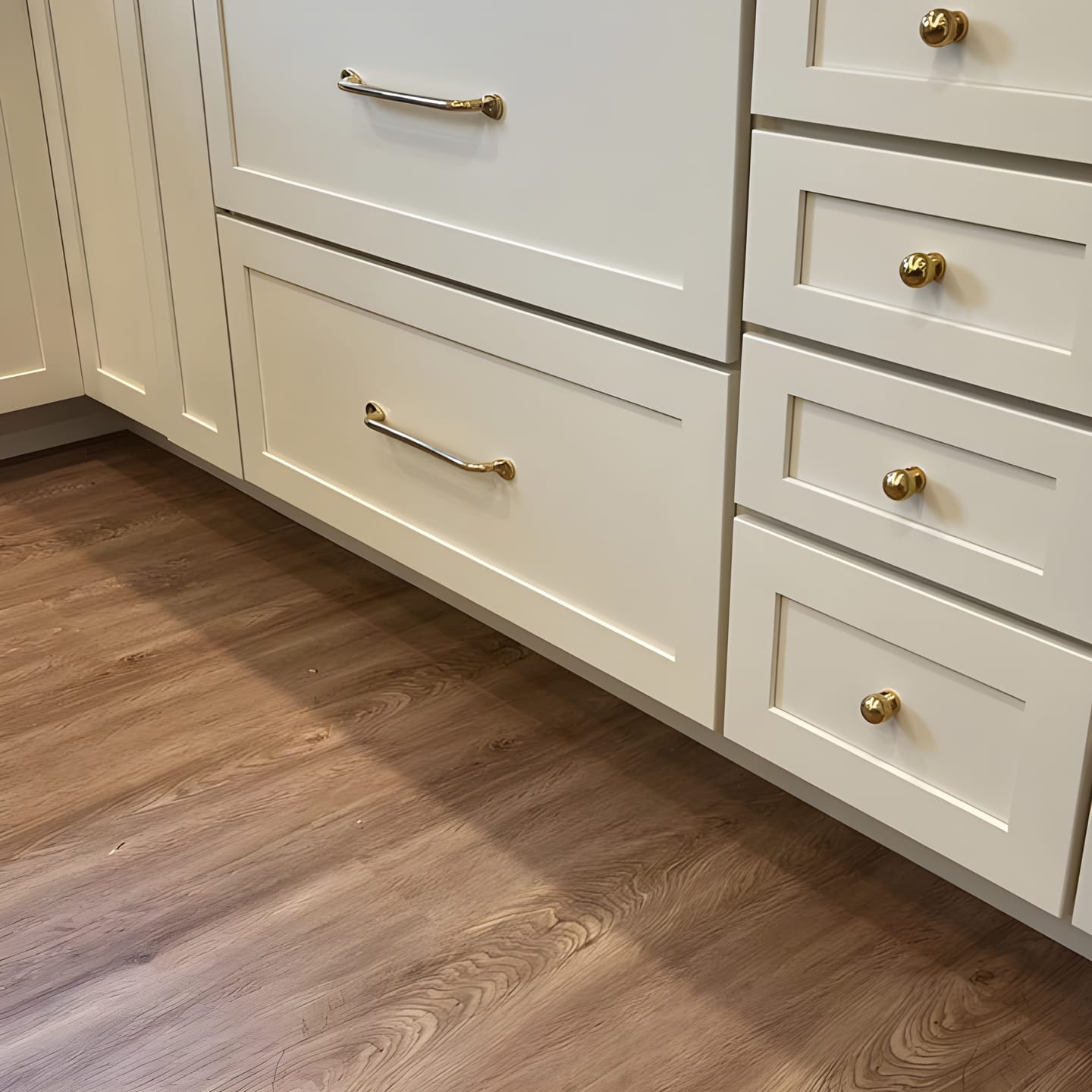 Customer photo review of Serene Cabinet Pulls - Unlacquered Brass Polished