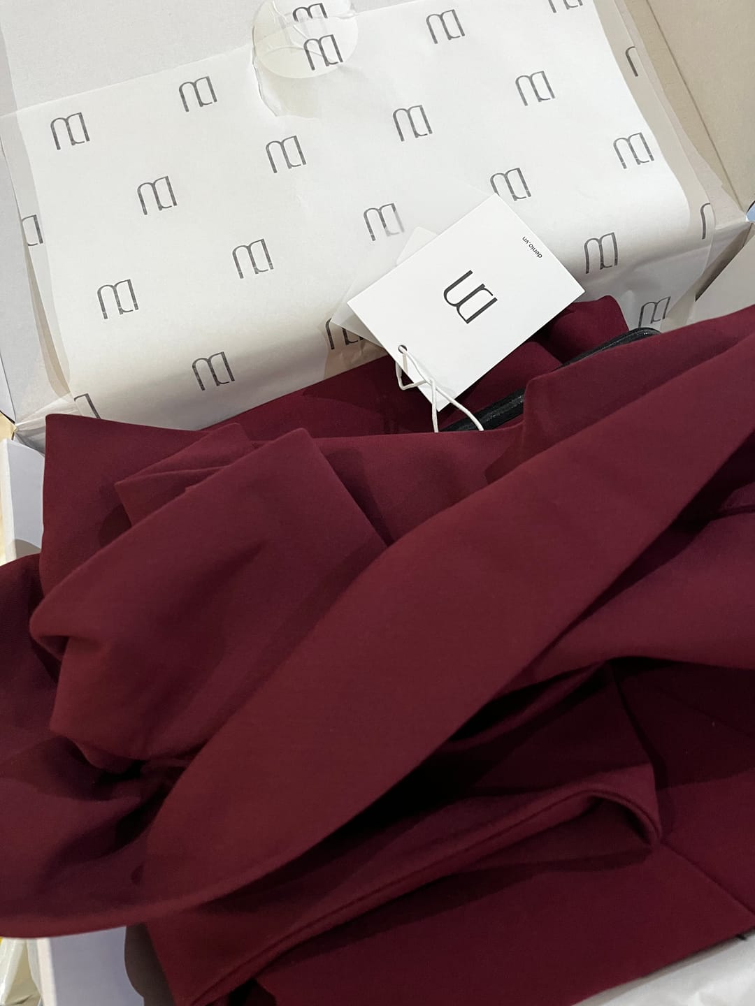 Customer photo review of Bordeaux Rose Fold Strapless Midi Dress
