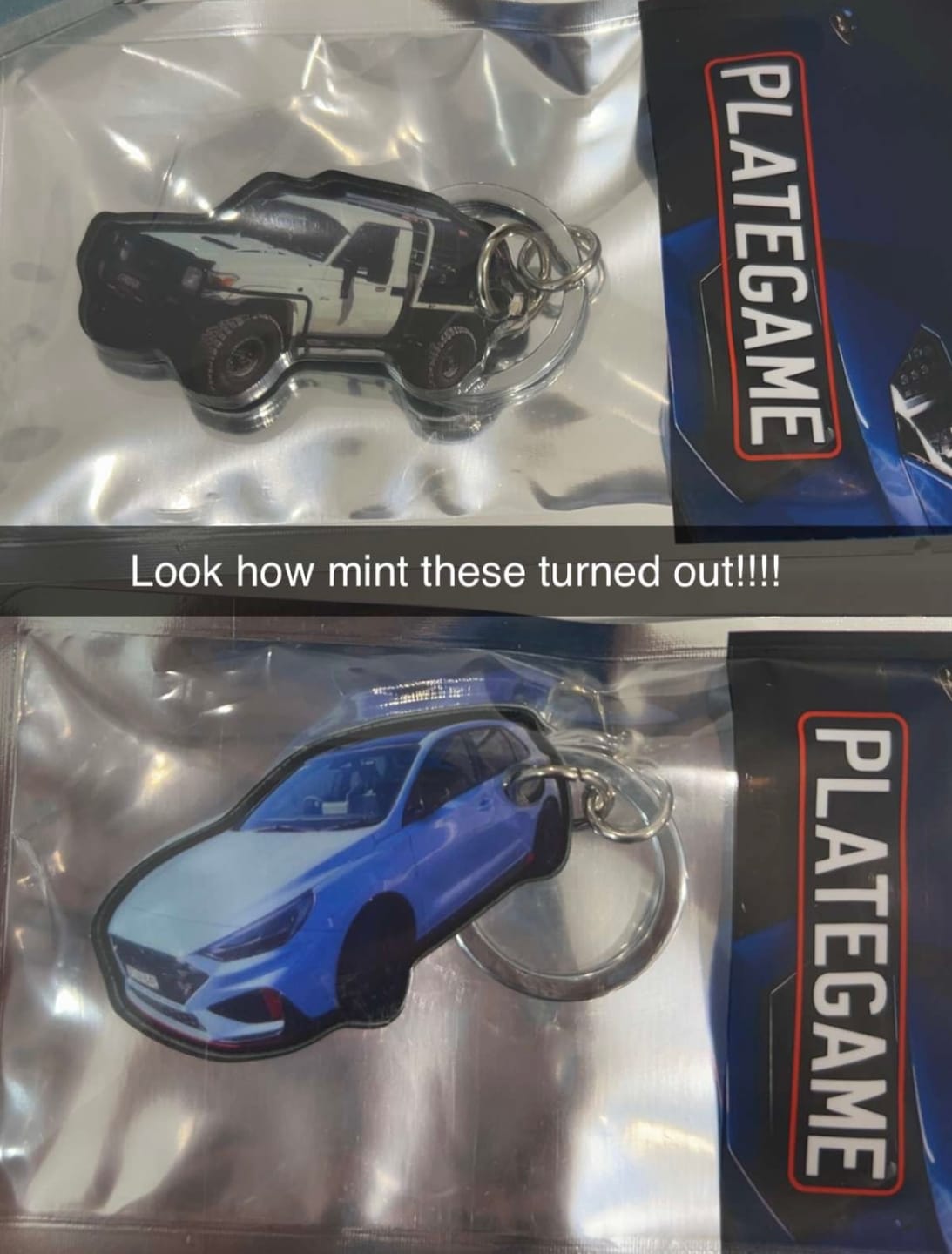 Customer photo review of PG Mini Custom Keychain