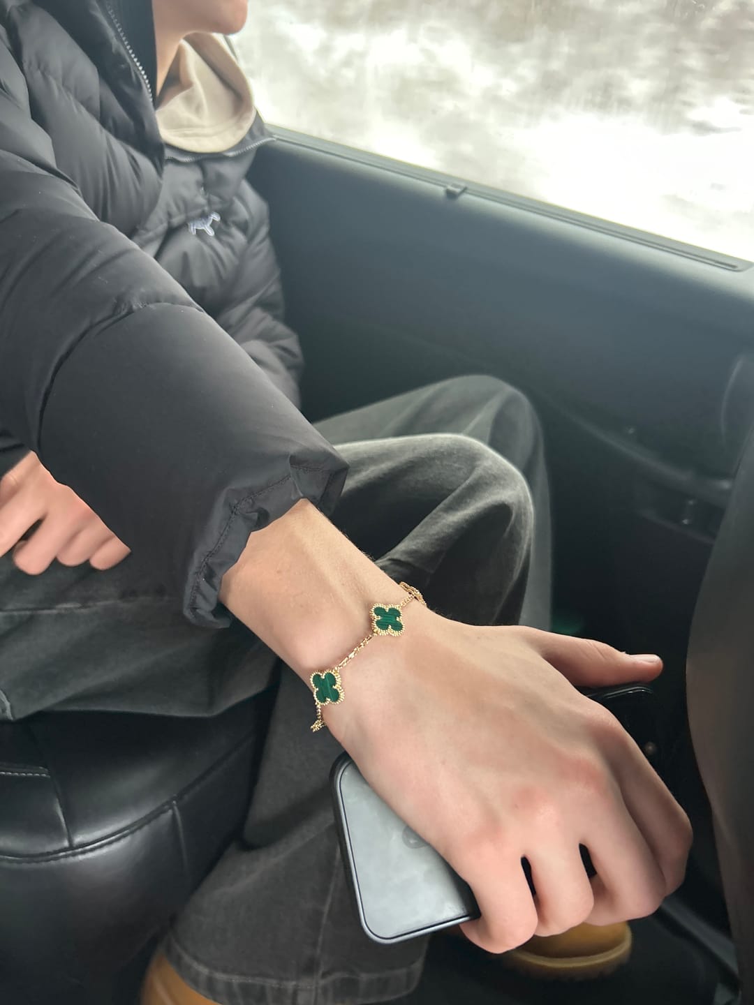 Customer photo review of 925 Silver, Lucky Clover Leaf Bracelet, 18K Gold Plated