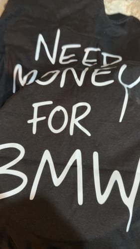Customer photo review of NEED MONEY TEE