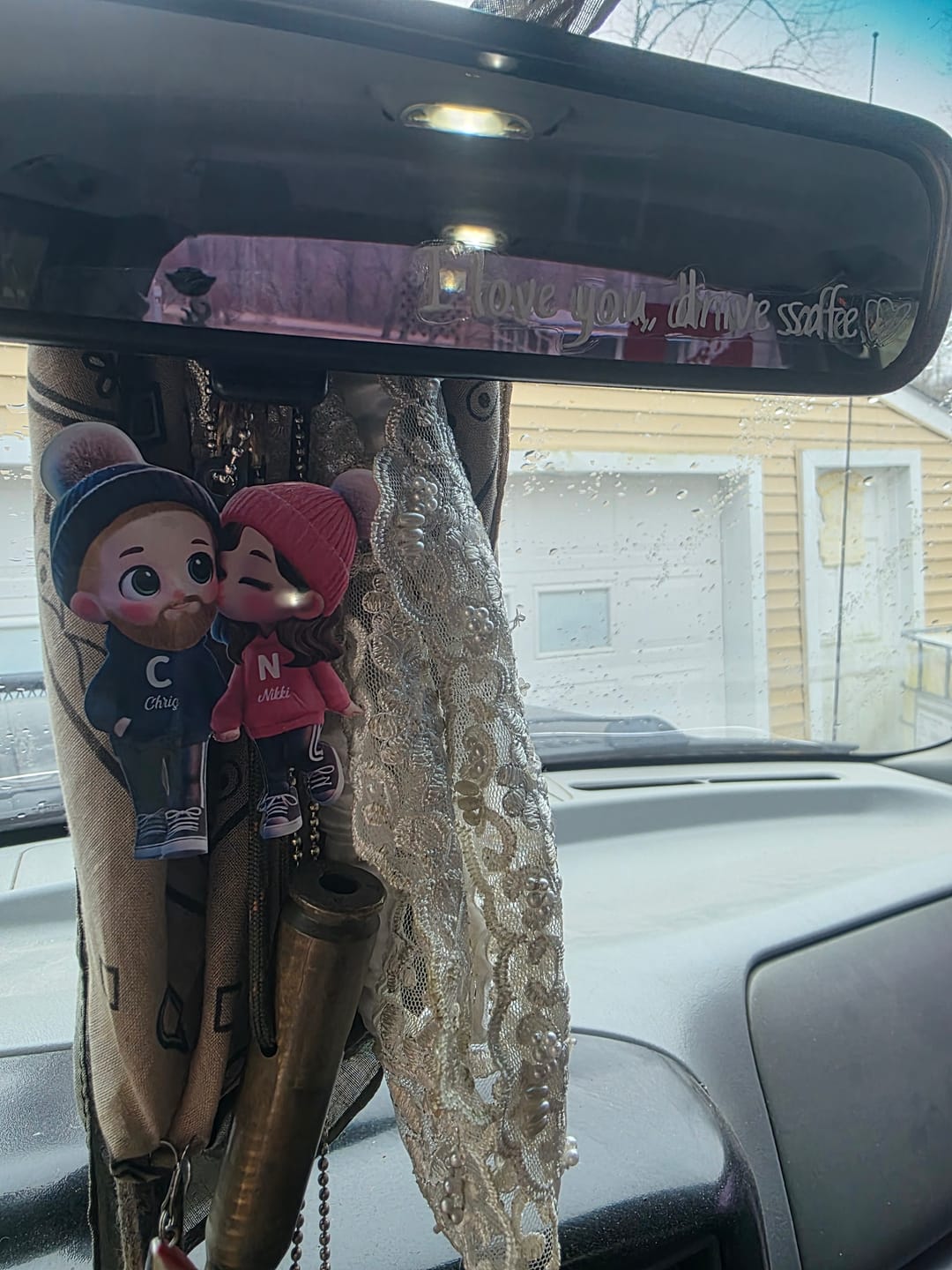 Customer photo review of Cute Cartoon Couple Walking Personalized Acrylic Christmas Ornament