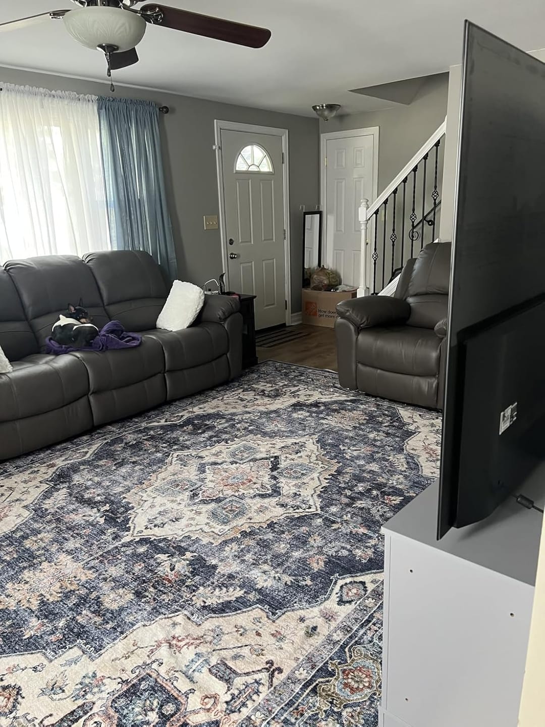Customer photo review of Selene Washable Area Rug - Blue/Beige