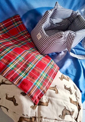 Customer photo review of Borsa Cotone Vichy Grigio Scuro