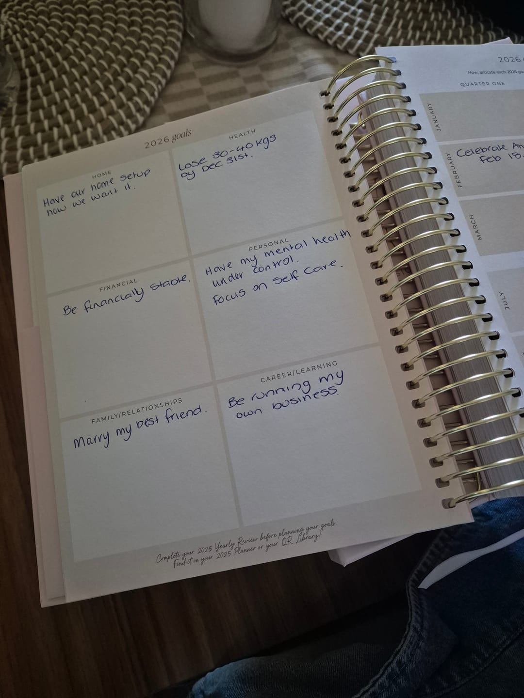 Customer photo review of 2026 Signature Planner - Blush + Yellow Gold