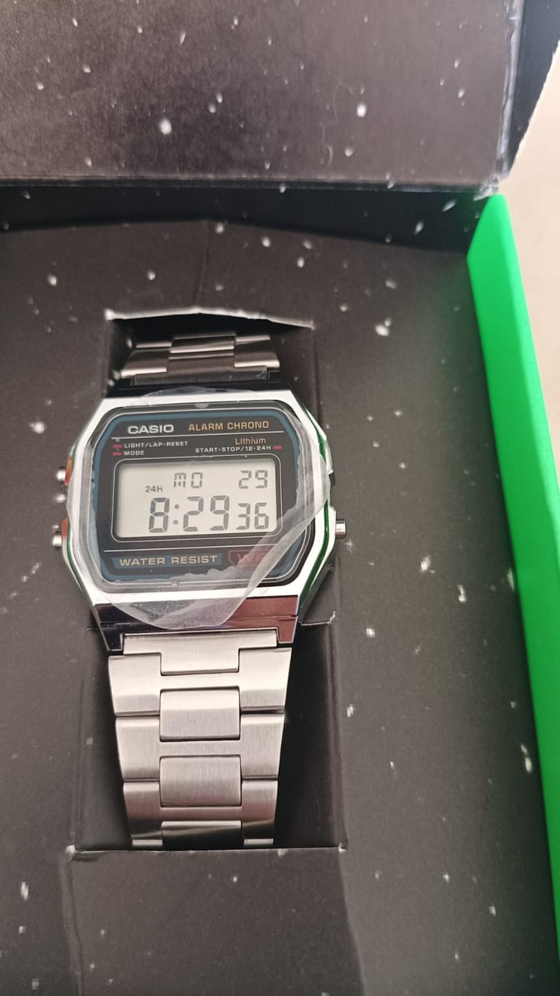 Customer photo review of Reloj Casio Vintage A158WA-1DF Azul/Plateado