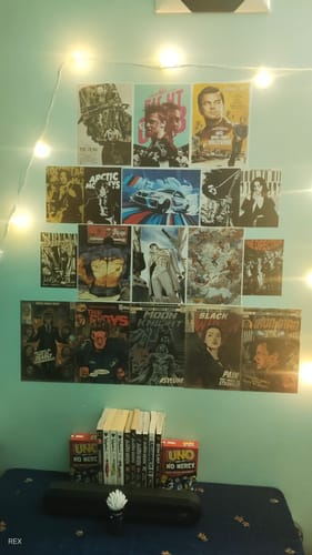 Customer photo review of VINTAGE COMIC BOOK COVERS - WALL COLLAGE POSTERS