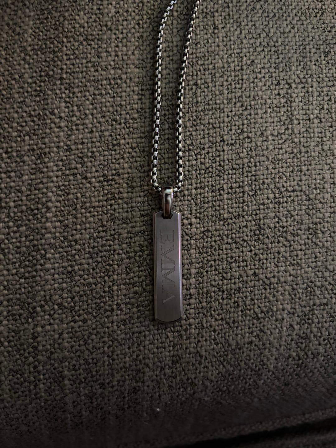 Customer photo review of Beveled Edge Bar Pendant